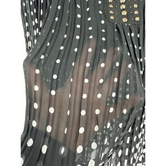 Woman Within Embellished 3/4 Sleeve Semi Sheer Pleated Blouse Size 2X - Picture 6 of 10